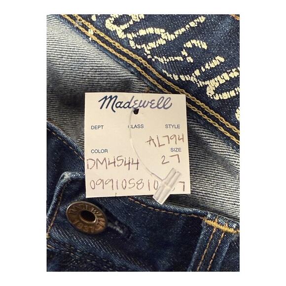 Madewell Women's Dark Wash Straight Leg Jeans Size 4 (27) Blue‎ Denim - Picture 3 of 6